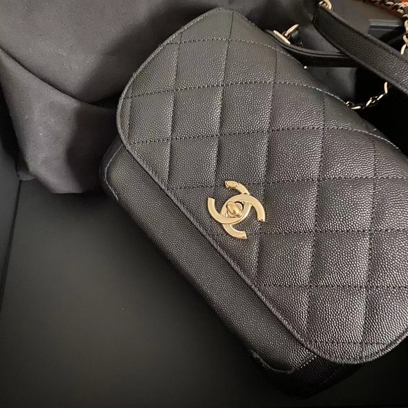 Chanel Paris blk caviar business Affinity shoulder medium top handle classic bag - Picture 2 of 16